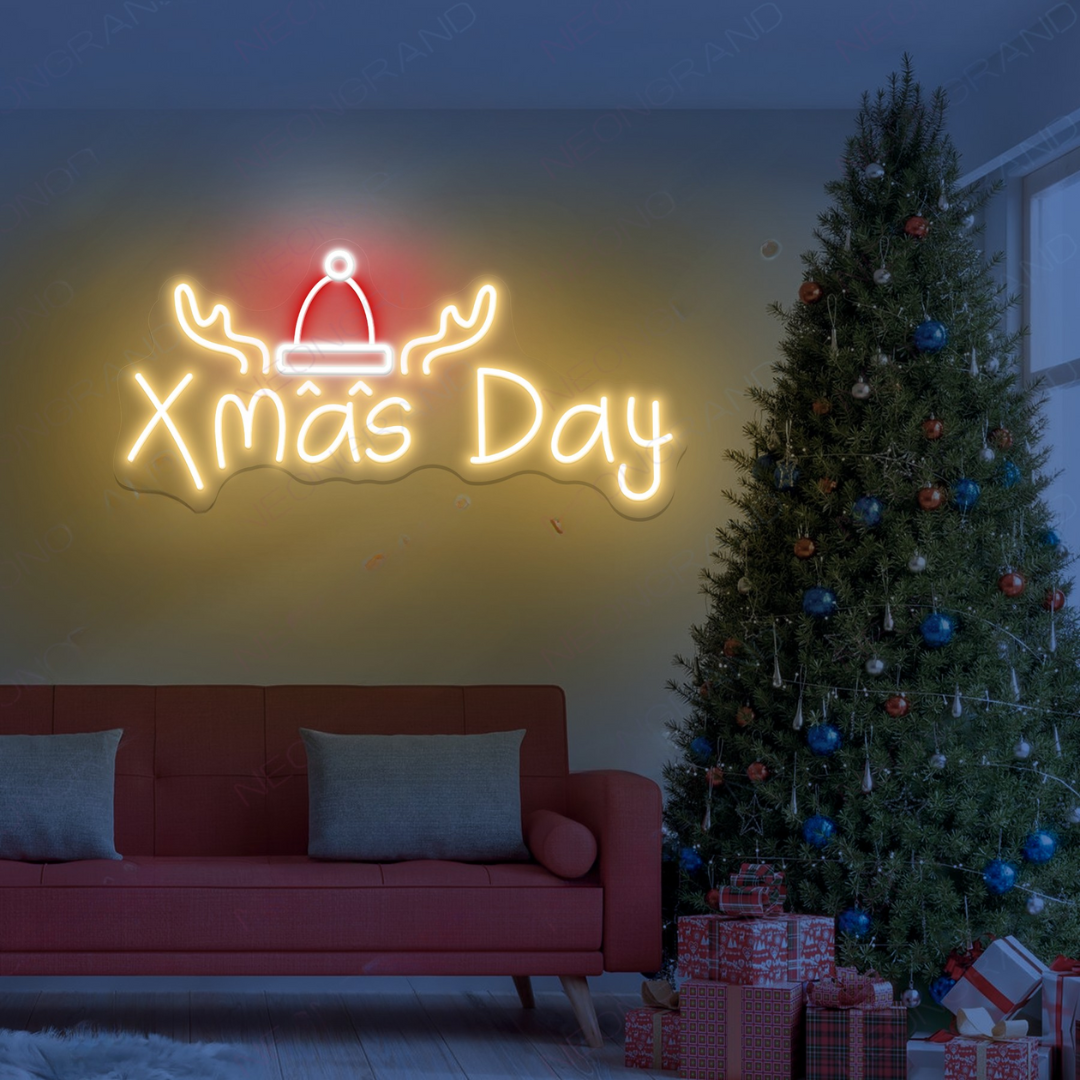 Xmas Day Neon Sign by Neon.Outshine glowing in festive LED light