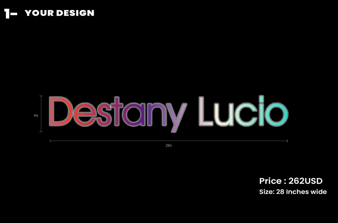 custom sign for Destany Lucio.