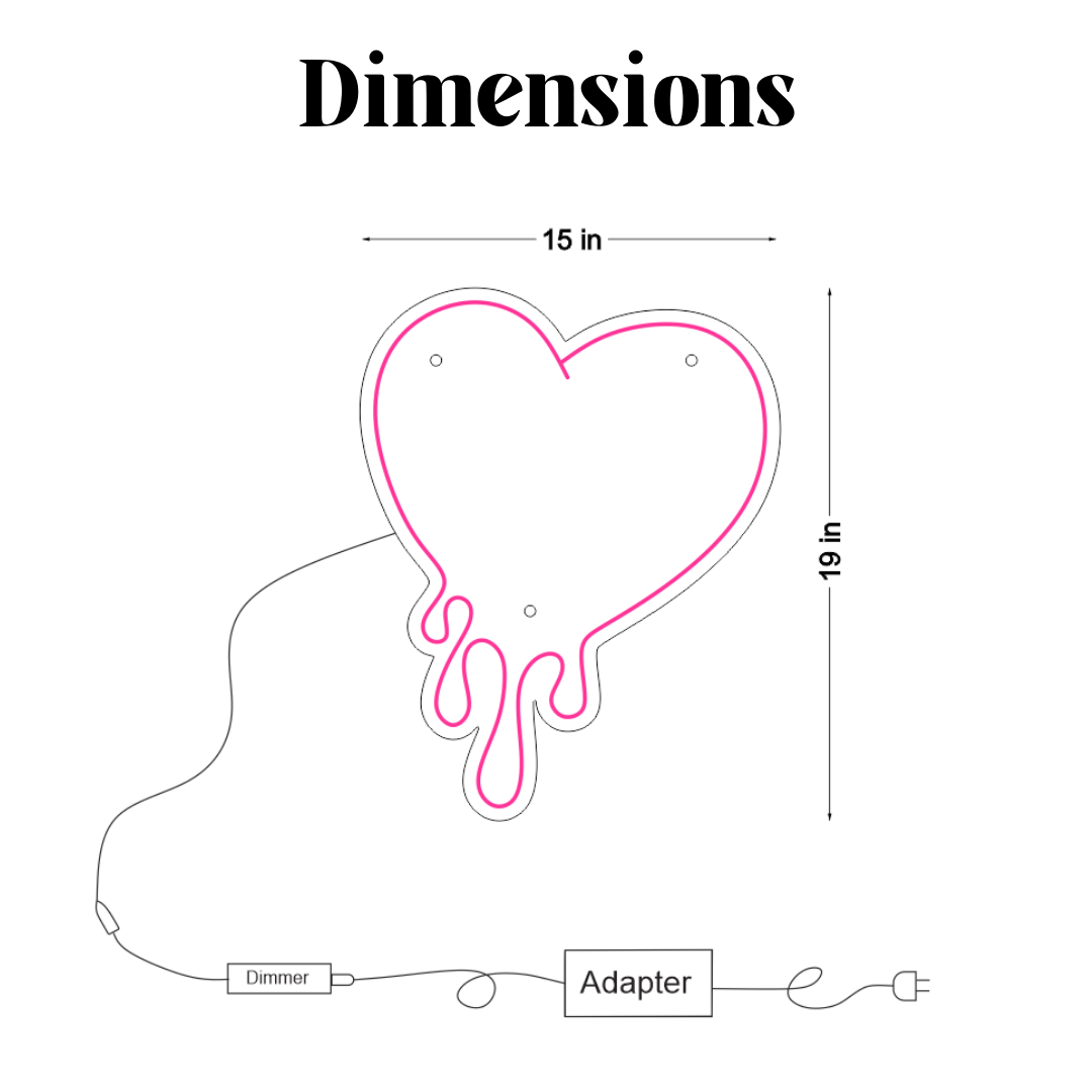 Dripping Heart Neon Sign