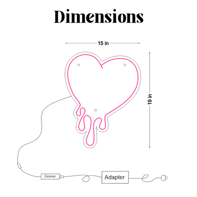 Dripping Heart Neon Sign