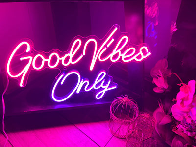 Good Vibes Only neon sign by Neon.Outshine -  perfect for bedrooms, living rooms, events, or inspirational décor 