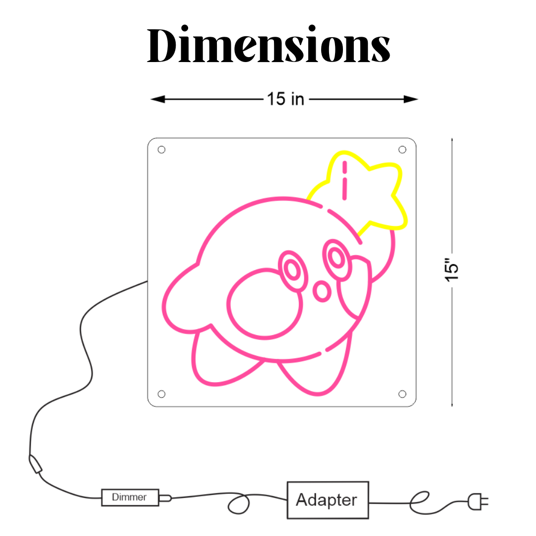 Kirby Neon Sign  by Neon.Outshine glowing in vibrant LED colors