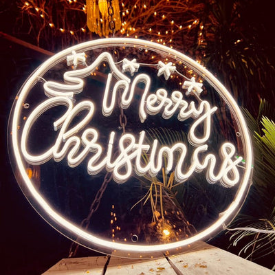 LED Merry Christmas neon sign by Neon.Outshine for holiday décor.
