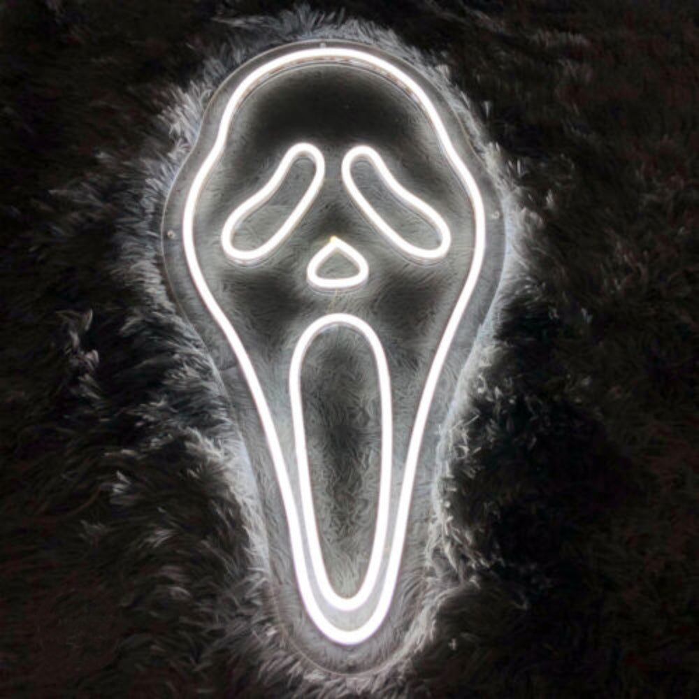 Ghost Face Mask Neon Sign