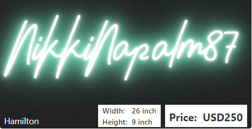 Custom neon for Nikki Napalm