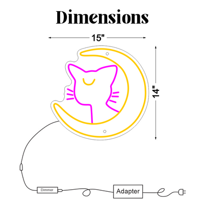 Sailor Moon Cat Luna Neon sign by Neon.Outshine. - featuring the iconic black cat design with crescent moon detail